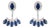 4.16ct Natural Deep Blue Sapphire and Diamond Jacket Earrings in 14k White Gold- A Pair For Sale