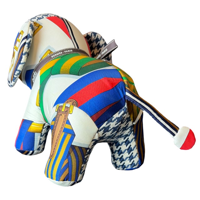 French Hermes Sangles Vintage Silk Scarf Lucky Elephant For Sale - Image 3 of 3