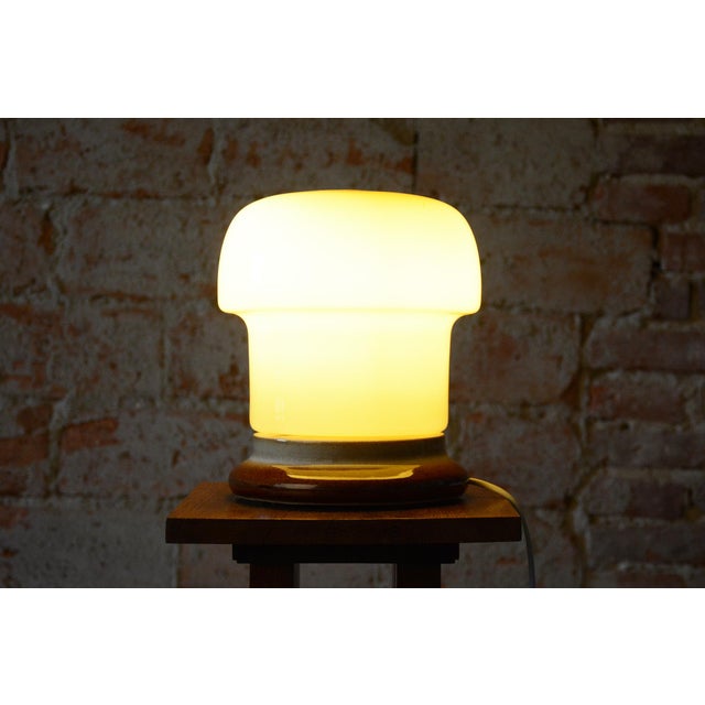 1960s Mid-Century Modern Table Lamp in Ceramic and Glass, Czech, 1960s For Sale - Image 5 of 8