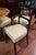 Six dining chairs designed by the famous Italian architect Guglielmo Ulrich, chairs in solid walnut and upholstered in fabric