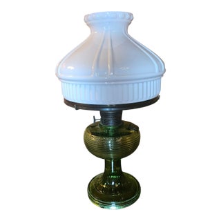 1920s Emerald Green Lincoln Drape Table Lamp Made by Bradley and Hubbard For Sale