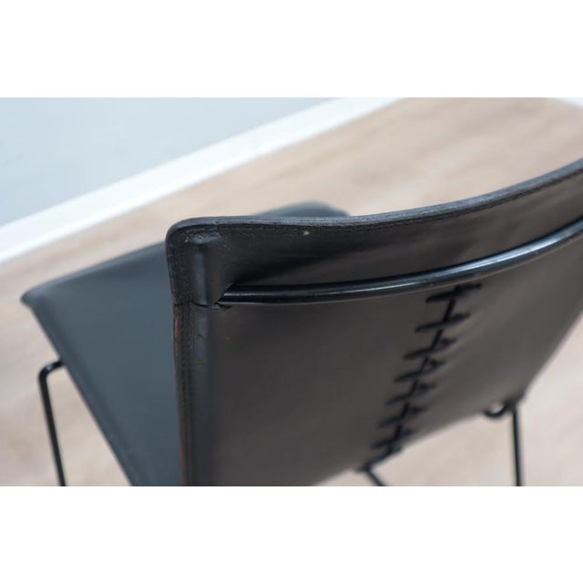 Postmodern Leather Stacking Chairs by Toyoda Hiroyuki for ICF, 1980s, Set of 4 For Sale - Image 3 of 17