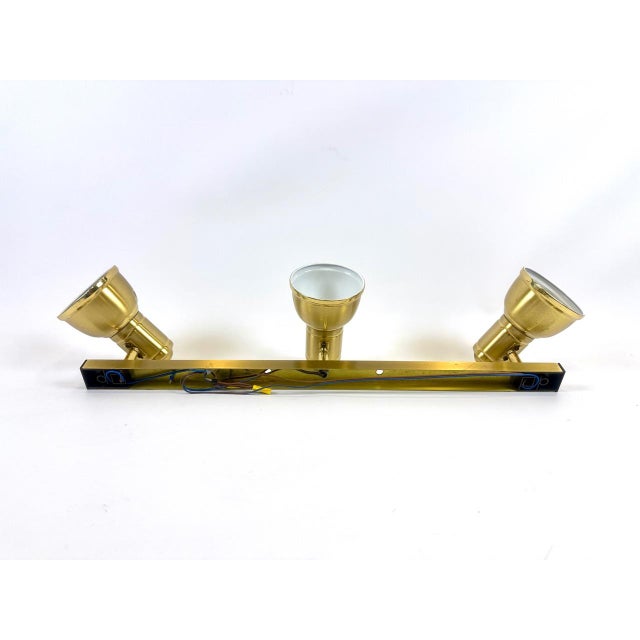 Vintage Brass Strip Ceiling Lamp, 1970s For Sale - Image 4 of 14