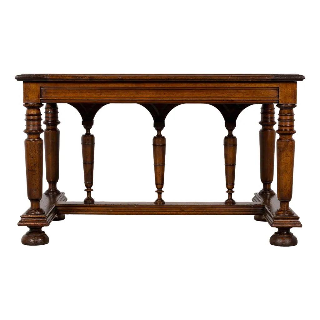 Late 19th Century French Henri II Revival Walnut Library Table | Chairish
