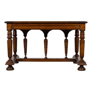 Late 19th Century French Henri II Revival Walnut Library Table For Sale