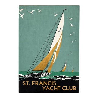 Vintage St. Francis Yacht Club San Francisco California Wine Menu Paper Nautical For Sale