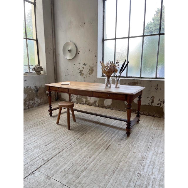 Drapery Farmhouse Table in Walnut For Sale - Image 5 of 18