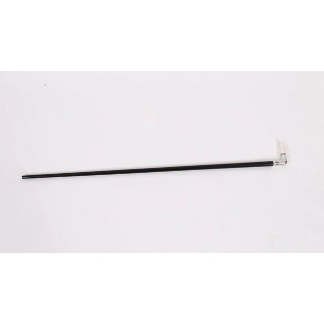 This is a beautiful antique French Art Nouveau silver L-shaped handle walking stick with Continental hallmarks, late 19th...