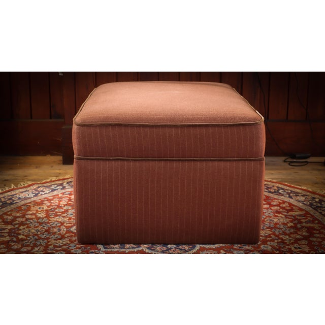 Country House Rectangular Ottoman in Pin-Striped Wool Velvet, 2010s For Sale - Image 6 of 16