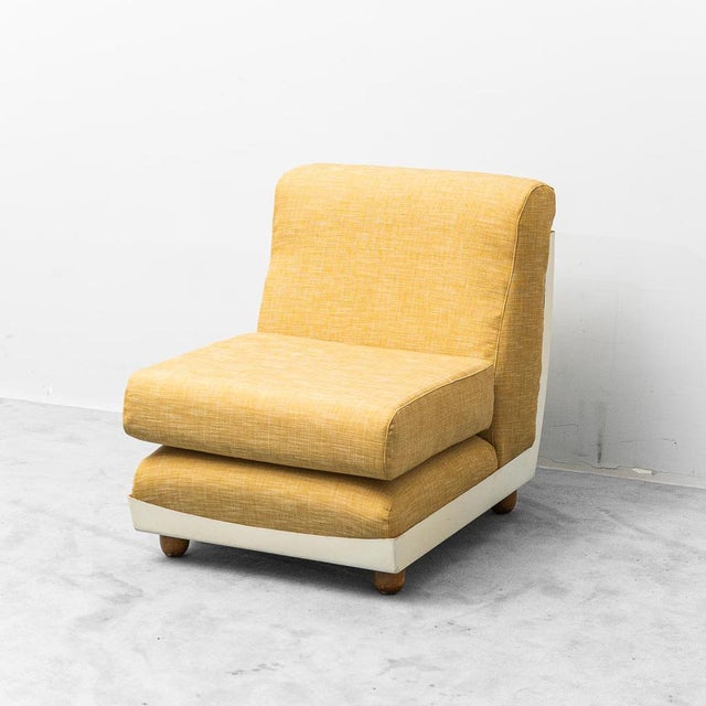 Yellow Fabric and Plastic Armchairs, 1970s, Set of 2 For Sale - Image 6 of 12