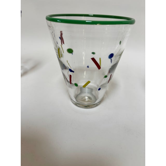Glass John Burchetta Set of 4 Hand Blown Murano Glass Tumblers, 1995 For Sale - Image 7 of 15