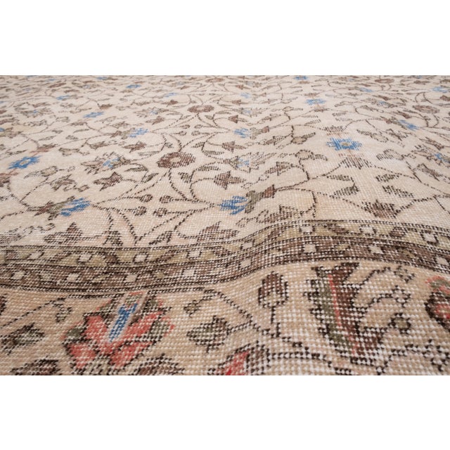 Tan Vintage Oversize Turkish Oushak Rug 6'12" X 10'6" For Sale - Image 8 of 12
