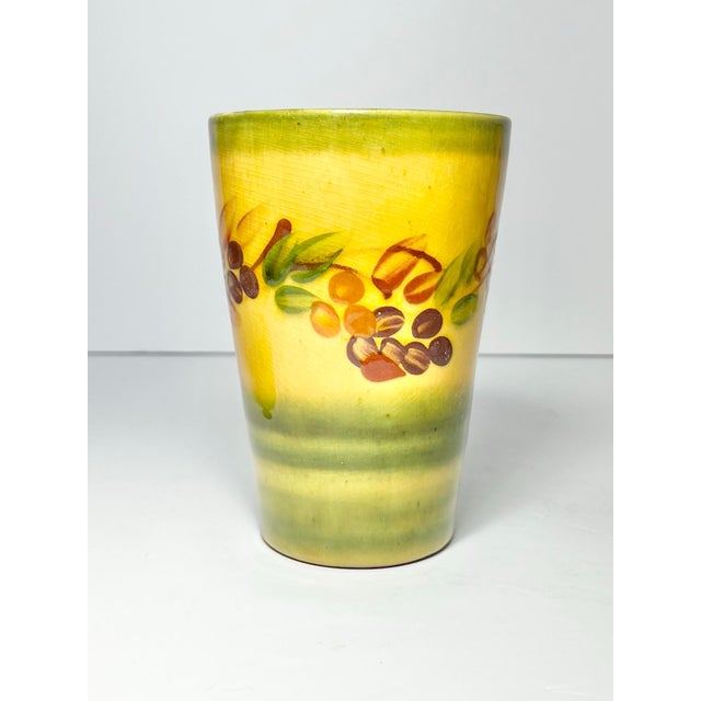 Terre E Provence 8 Yellow & Green Ceramic Tumbler Drinking Glasses For Sale In Dallas - Image 6 of 8