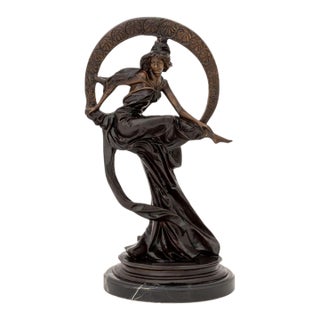 Art Nouveau Style Venus on the Moon Bronze For Sale