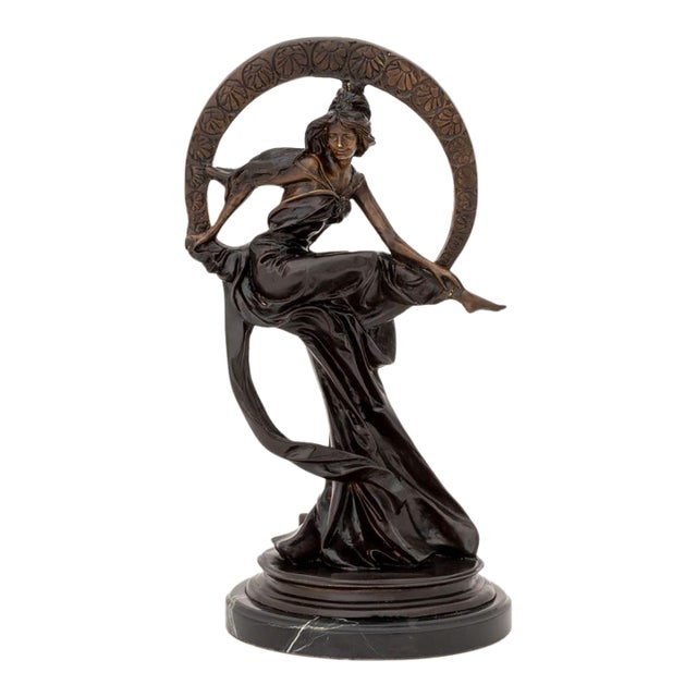 Art Nouveau Style Venus on the Moon Bronze For Sale