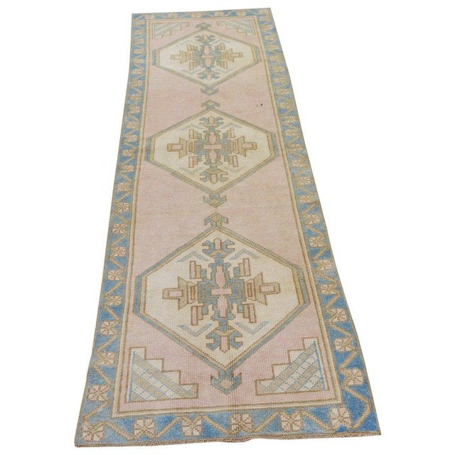 1950s Vintage Turkish Anatolian Hand Knotted Wool Rug, 2'3''x7'6'' For Sale - Image 5 of 5