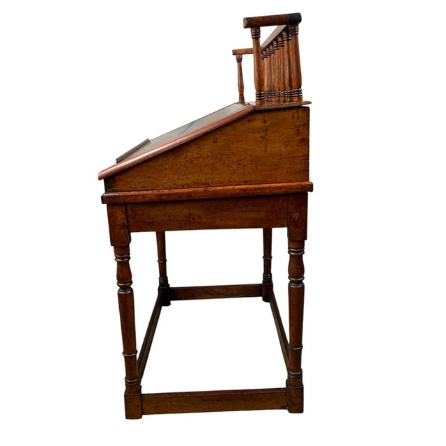 Mid 19th Century Pennsylvania Walnut Slant Front Desk on Framed Base For Sale - Image 5 of 12