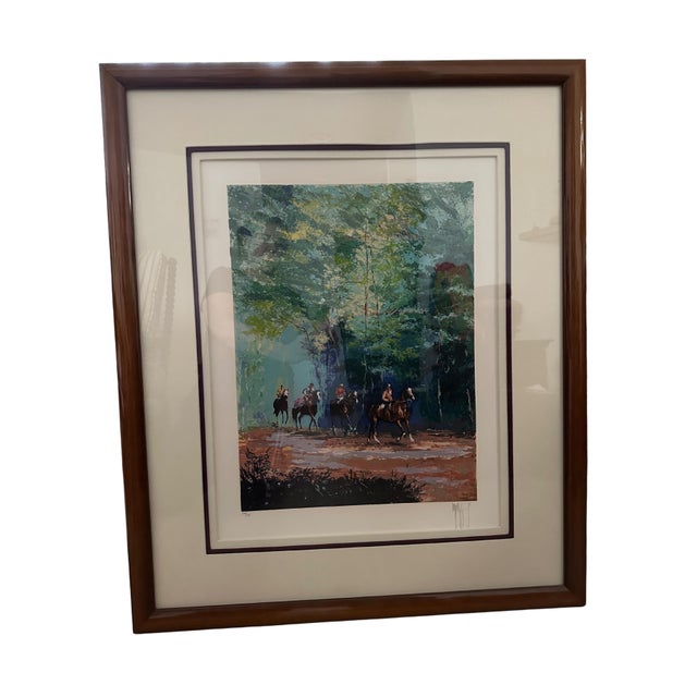 Vintage Mark King "Morning Workout" Equestrian Series, Limited Edition Serigraph Print, Signed, 230/295 For Sale - Image 4 of 9