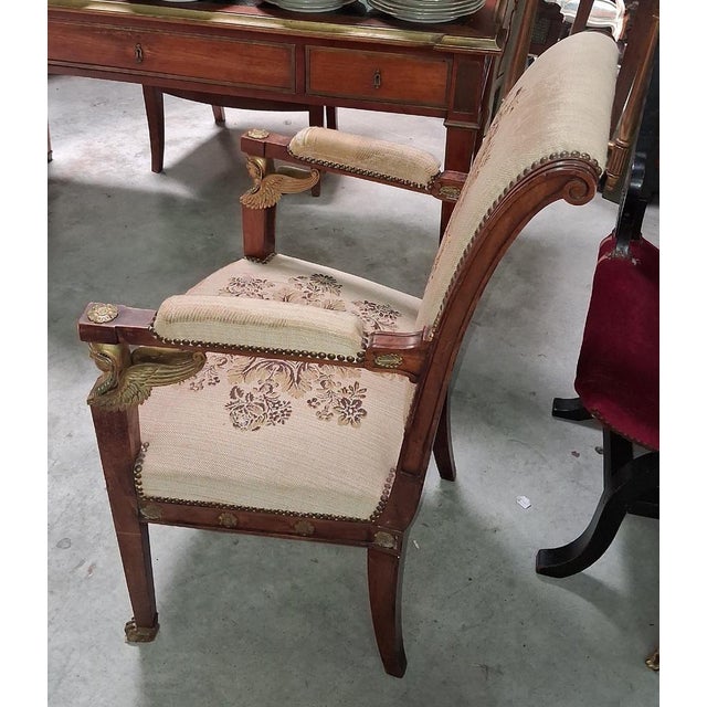 Empire Mahogany Armchair with Egyptian Heads, Early 19th Century For Sale - Image 4 of 8