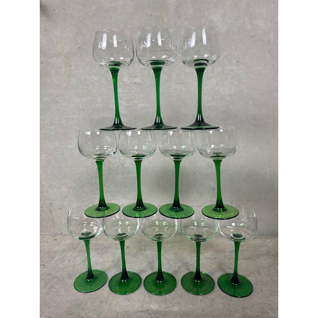 Vintage Wine Glasses from Luminarc, 1960s, Set of 12 For Sale - Image 10 of 10