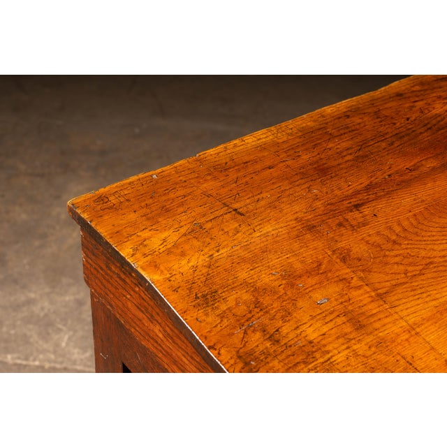 Antique Arts and Crafts Quarter-Sawn Oak Slant-Front Flat-File Cabinet For Sale - Image 12 of 17