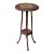Vintage Oriental Red Round Wooden 2 Tier Bamboo & Wood Table or Plant Stand For Sale