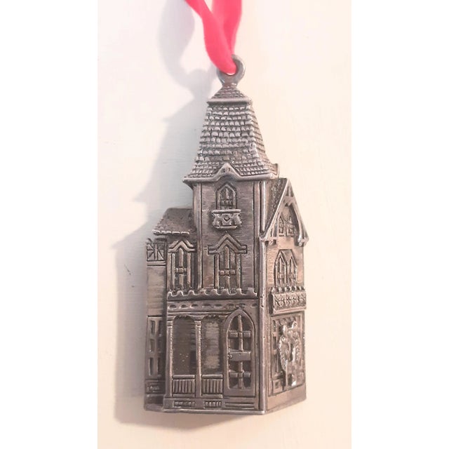 Reed and Barton Reed and Barton Holiday House Christmas Ornament For Sale - Image 4 of 8