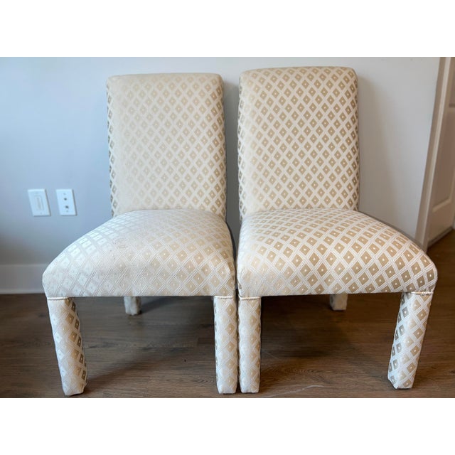 Modern Upholstered Parsons Chairs - Pair of 2 by S.o.l.e Designs, Inc For Sale - Image 3 of 12