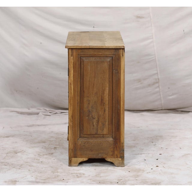 2020s Two-Door Nightstand Made From Antique Indian Teakwood Architectural Elements For Sale - Image 5 of 8