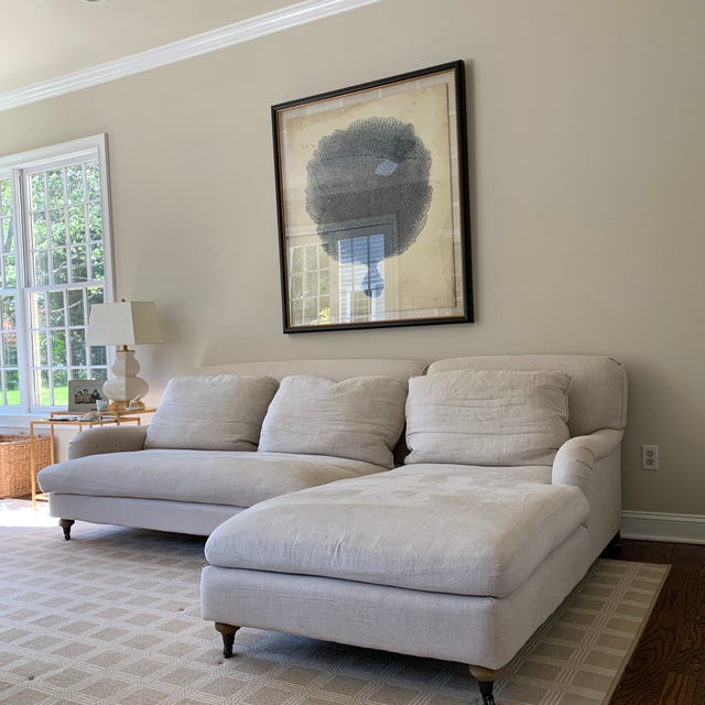 Restoration Hardware Modern Linen Sectional Sofa Chairish