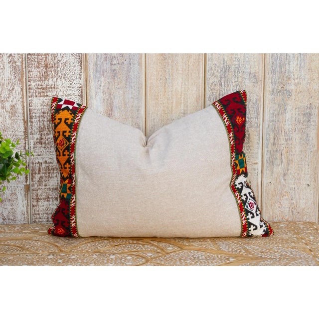 Iyla Linen Tribal Border Pillow For Sale - Image 9 of 9