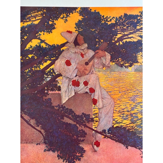 Illustration Pierrot’s Serenade From the Painting by Maxfield Parrish 1908 Chromolithograph For Sale - Image 3 of 9