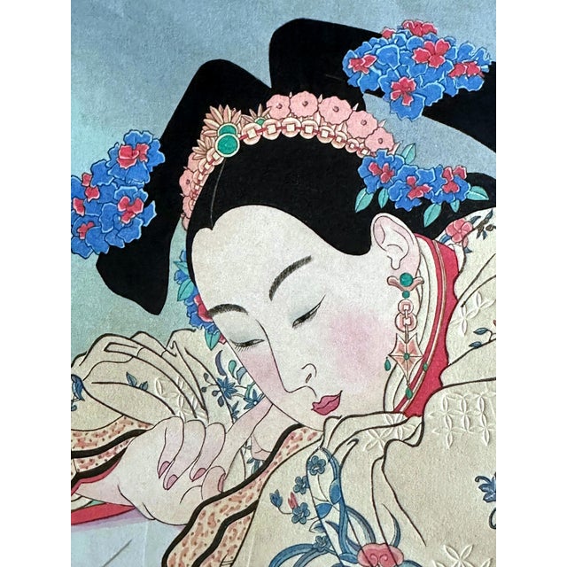Japanese Woodblock Print Fumees de Santal by Paul Jacoulet For Sale - Image 11 of 14