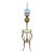 Early 1900's Juno Brass and Marble Telescoping Piano Floor Lamp With Painted Globe For Sale