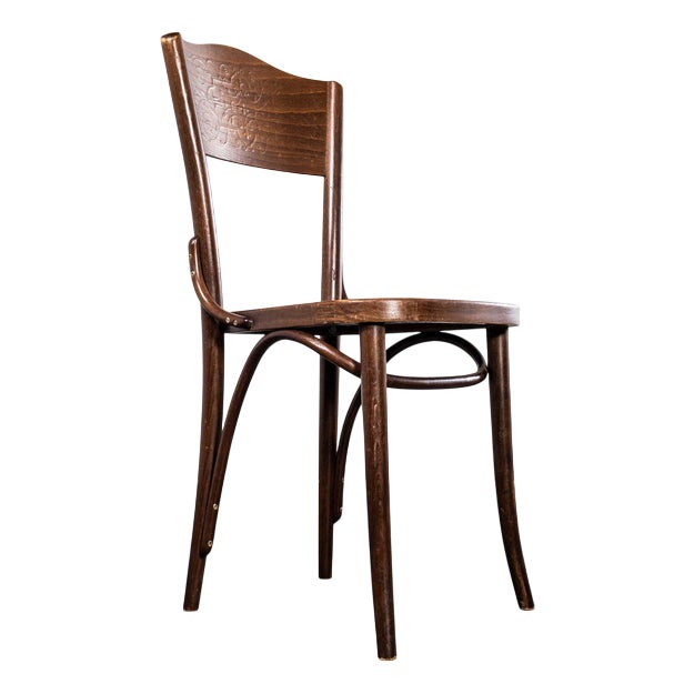 Moustache Back Dining Chair in Dark Oak Bentwood from Ton, 1970s For Sale