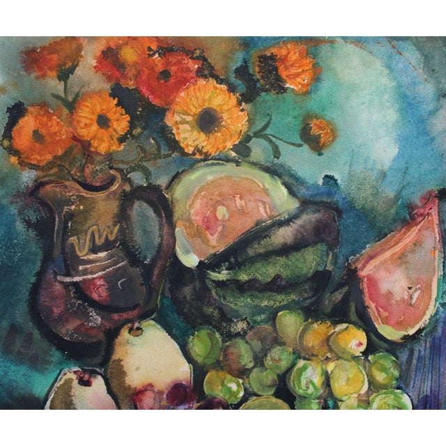 1970s Dzidra Bauma, Still Life with Fruits, 1975, Watercolor For Sale - Image 5 of 6