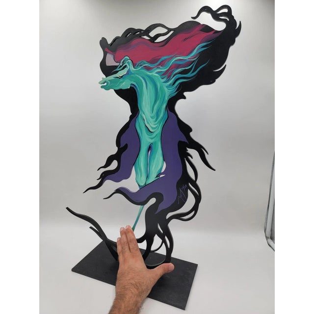 Rare Ltd Edition Bonnie Leibowitz Hand Painted Acrylic on Cast Iron 26/50. 24 In For Sale - Image 4 of 12