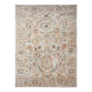 Persian Sultanabad Wool 9x13 Tan, Grey, Taupe & Ivory Handmade Area Rug #1142628 For Sale