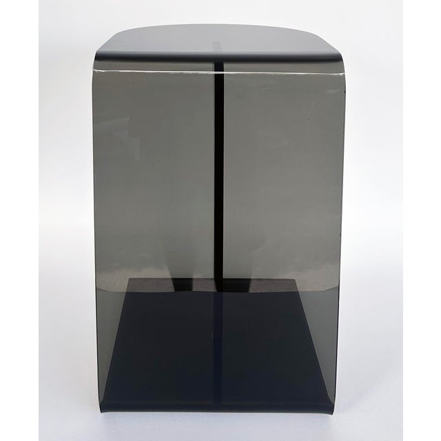 Iconic Design's Custom Smoked Acrylic Side Drinks Table, Many Available For Sale In Miami - Image 6 of 8