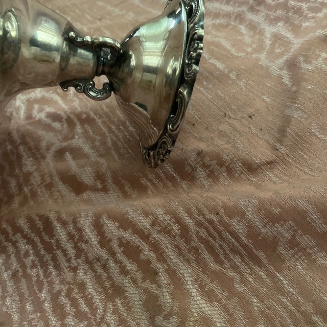 Vintage Baroque by Wallace Silverplated Pedestal Cake Stand For Sale - Image 10 of 11