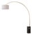 Iconic 95" Arc Floor Lamp - Weathered Brass, Black Marble Base, White Linen Shade For Sale