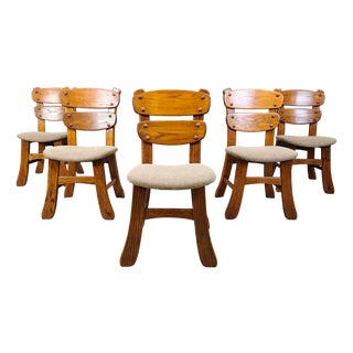 Brutalist Dining Chairs, 1960s, Set of 5 For Sale