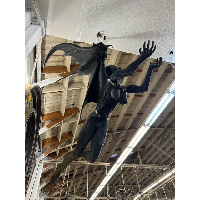 Step back in time with this extraordinary 1920s style Gothic Spanish Revival weathervane, featuring a captivating devil...