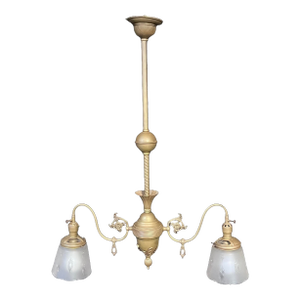 1900s Victorian Gas-Electric Converted Chandelier