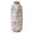 Mid-Century Modernist White and Earth Toned Horizontally Striated Ceramic Vase For Sale