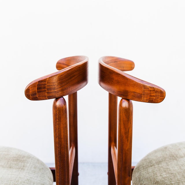 1950s Restored 1950s Greta Grossman Walnut Dining Chairs by Glenn of California For Sale - Image 5 of 15