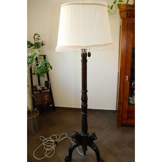 Beige Vintage Floor Lamp with Lion Motif, 1920s For Sale - Image 8 of 18