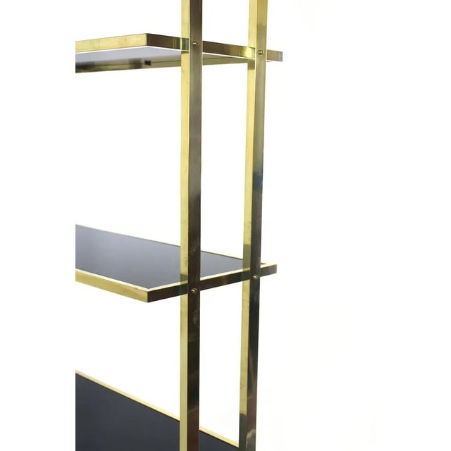 Black Vintage Shelf in Brass & Glass, 1970s For Sale - Image 8 of 10