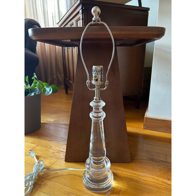 1980s Moderrn Solid Glass Lamp For Sale - Image 4 of 6
