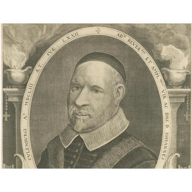 Frederick Bloemaert, Dutch Baroque Portrait of Theologian Johannes Wachtelaar Utrecht, 1653, Print For Sale - Image 5 of 10